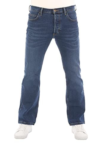 Image of Lee Denver Men's Stretch Bootcut Jeans Trousers Denim Blue 32 33 34 36 38 40 42 44 46, 34 W/34 L