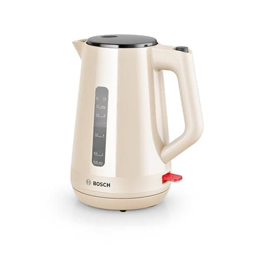 Image of Bosch MyMoment Delight TWK1M127GB Electric Kettle with 1.7 L Capacity and Fast Boil, Integrated Limescale Filter, Cord Storage in Cream