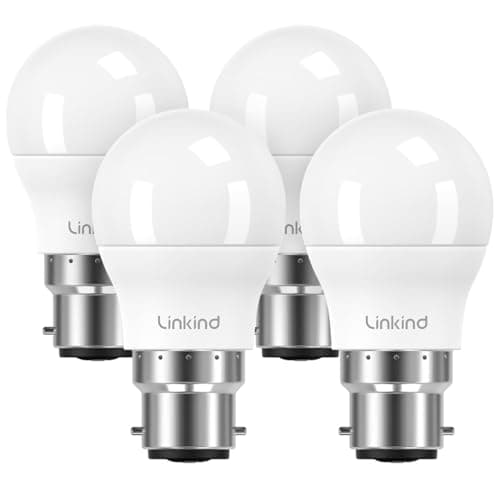 Image of Linkind Bayonet Light Bulb 60w Equivalent,Warm White 2700K, 7.5W 806lm B22d LED Bulbs,G45 Golf Ball Energy Saving Bulbs, Non-Dimmable, 4 Pack