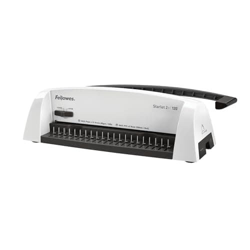 Image of Fellowes Starlet 2+ Binding Machine - 12 Sheet Punch Capacity for A4 Documents - Manual Comb Binding Machine - 120 Sheet Binding Capacity - Ideal for Home Office