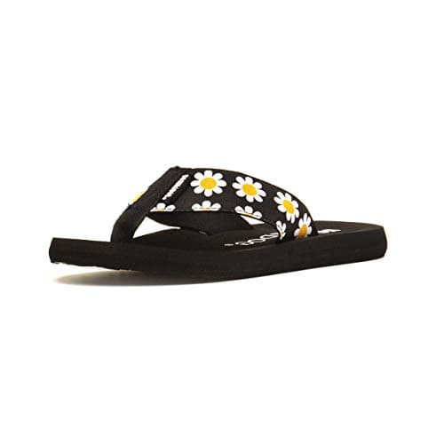 Image of Rocket Dog Womens Adios Daisy Flip Flops, Black, 7 UK