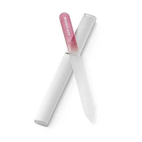 Image of Manicare Glass Nail File, For Shaping And Styling Nails, Strong Glass File For Natural And Artificial Nails, Double Sided, Includes Protective Case, Perfect For At Home Or On The Go Manicures