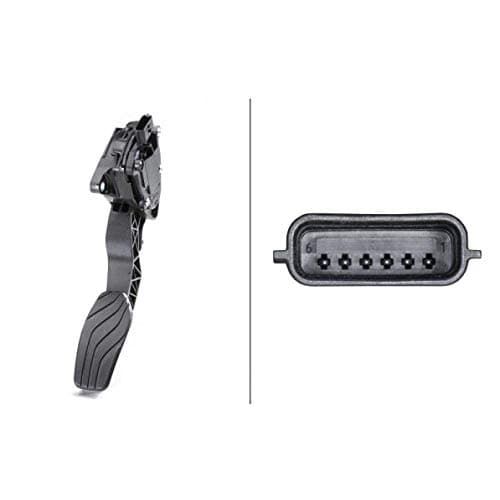 Image of HELLA 6PV 009 978-761 Sensor, accelerator pedal position - for left-hand drive vehicles - 6-pin connector - Automatic Transmission