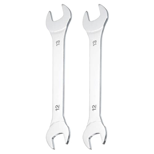Image of sourcing map 2pcs Super Thin Open End spanners Metric, 12mm x 13mm, Slim Chrome-Vanadium Steel Wrench Tool for Tight Spaces Repair
