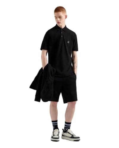 Image of Armani Exchange Men's Icon Project, Embroidered Logo, Polo Shirt, Black, M