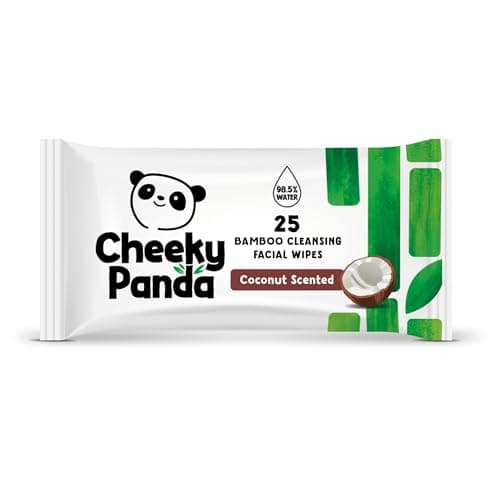Image of The Cheeky Panda Bamboo Facial Make Up Remover Wipes | Sustainable Face Wipes Eye Makeup Remover | Coconut Scented Pack of 25 Face Wipes | 99% Purified Water