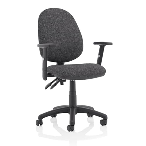 Image of Eclipse II Task Operator Chair with Adjustable Arms - Color: Charcoal with Height Adjustable Arms Matching Bespoke Colour Charcoal Fabric