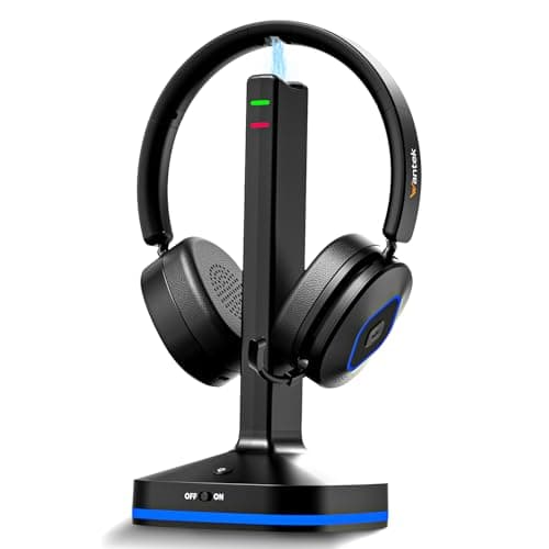 Image of Wantek Wireless Bluetooth Headset With Noise-Cancelling Microphone, Compatible with Windows, Mac, Chrome, Linux, iOS, iPadOS, Android