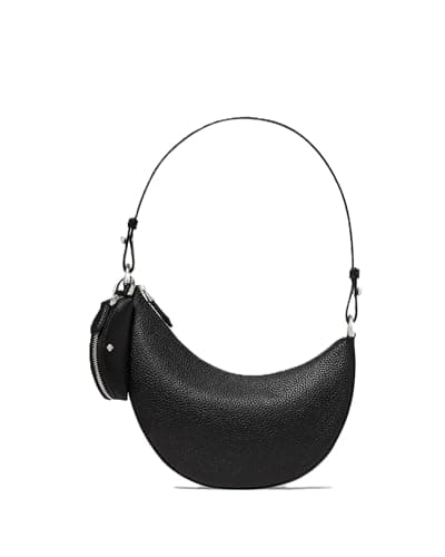 Image of kate spade new york Duo Pebbled Leather Mini Shoulder, Black/Silver, One Size, Duo Pebbled Leather Mini Shoulder