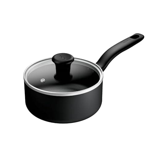Image of Tefal Titanium Essential Saucepan 18 cm + Lid, Non-Stick Coating, Metal Safe, Compatible with All Hobs Except Induction, Flawless Glide, Everyday Use, B9412344