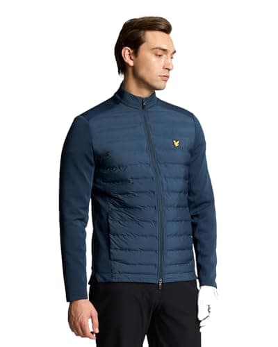 Image of Lyle & Scott Mens Hybrid Quilted Full Zip Modern Jacket - Ryder Blue - XL