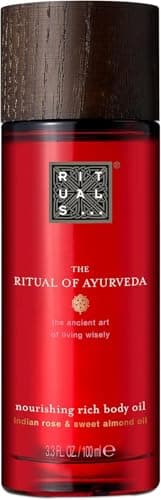 Image of Indigo® RITUALS The Ritual of Ayurveda Body Oil 100ml – Indian Rose & Sweet Almond Oil – Deeply Nourishing Moisturising Oil for Dry Skin – Hydrating Body & Massage Oil
