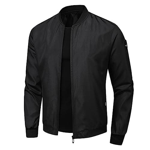 Image of Generisch Men's Hiking Jacket Waterproof Breathable Coat Top Jacket Zip Print Coat with Pockets O Men's Jackets, black, M