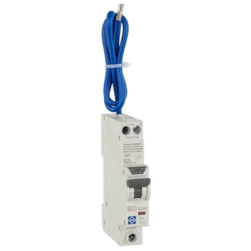 Image of Lewden Compact RCBO, 20A Double Pole, 30mA Switched Neutral, B Curve, DIN Rail Mount