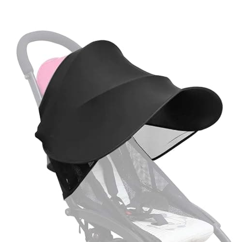Image of KYSUN Universal Stroller Sun Shade Cover, Pram Buggy Canopy, Baby Carriage Shade Shield, Foldable Stroller Sun Shade Canopy, Universal Baby Sunshade UV Protection for Pushchair, Buggy, Stroller, Black