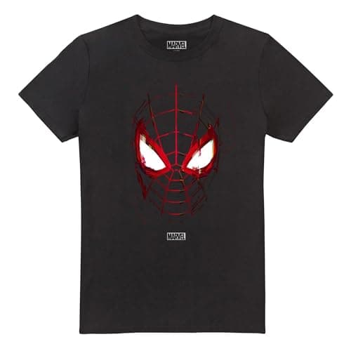Image of Marvel Spiderman Miles Morales Glitched Unisex T Shirt, Black, X-Large