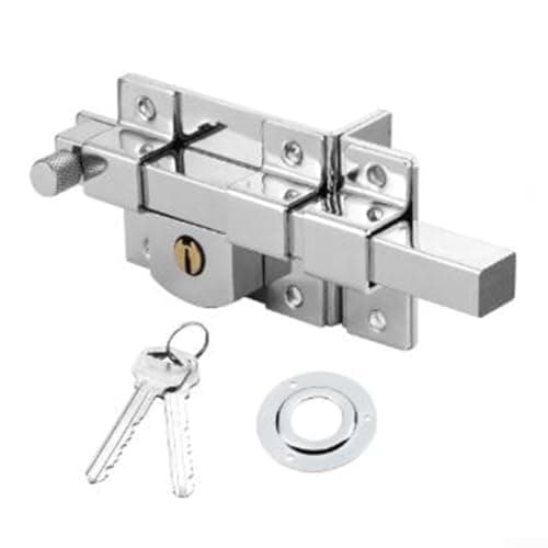 Image of Both Side Lock Door - 67Mm Long Throw Gate Iron Lock - Lockable with Rear Double Locking for Yard/Garden Doors/Gates Supplied 2 Keys (Left)