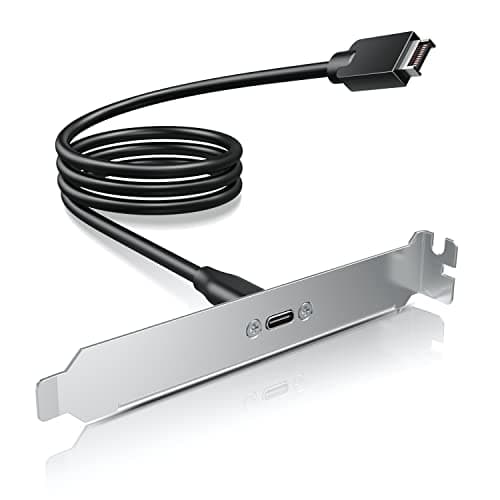 Image of GRAUGEAR 20Gbps USB 3.2 Gen 2x2 USB-C Front Panel Adapter, Motherboard Header Extension Cable, USB-C Female to 20-pin USB Type-E A-Key Male Connector with PCIe Bracket, 19.6 in [G-AD-ETC-10G]