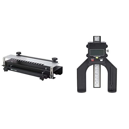 Image of Trend CDJ300 Craft Dovetail Jig for Woodwork and Carpentry, 300mm & GAUGE/D60 Digital Depth Gauge with 60mm Jaw Opening for Setting Rebates and Grooves, Black, 240V