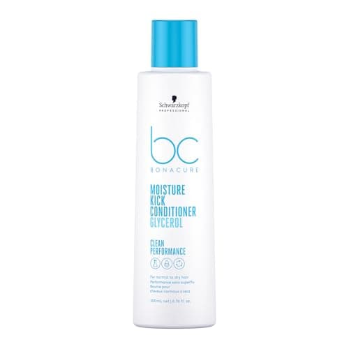 Image of Schwarzkopf Professional Bonacure Moisture Kick Conditioner For Normal To Dry Hair Vegan Care Complex Glycerol Moisturised Hair Feel Improved Manageability Elasticity Detangling 200 ml