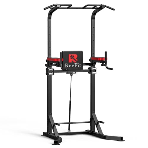 Image of Power Tower with Pull-Up Bar Freestanding - Height-Adjustable Dip Station (160-220 cm) with Back Support & Hydraulics - Home Gym - Pull-Up Tower for Adults & Teenagers