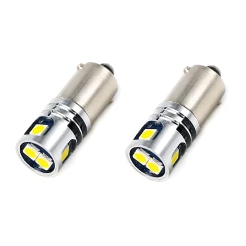 Image of SageSunny 2PCS BA9S 53 T4W LED Bulb 12V 5SMD 3030 Chips White for Car Map Light Side Marker Light Turn Signal Light Reverse Light License Plate Light