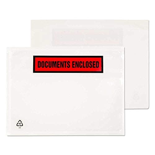 Image of Blake Purely Packaging C6 126 x 168 mm Printed Documents Enclosed Wallet Envelopes Peel & Seal (PDE22) Clear - Pack of 1000