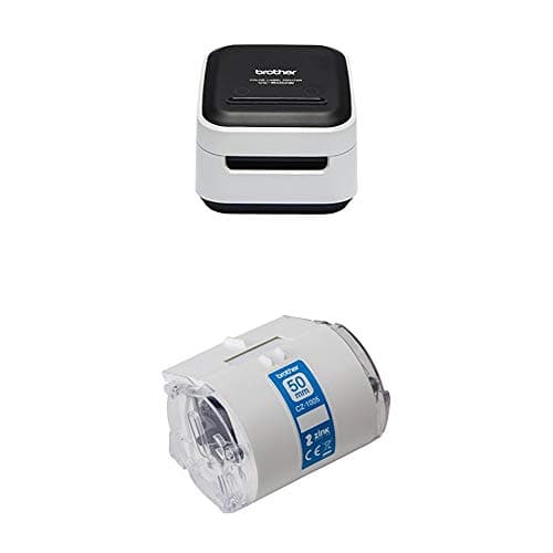 Image of Brother VC-500W Colour Label Printer | Full Colour Labeller | Wireless | Desktop | Zink (Zero Ink) Technology + Extra Original CZ-1005 Cassette Roll (50mm x 5m)
