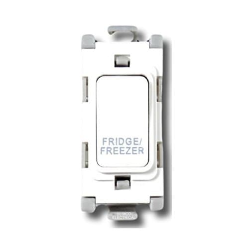 Image of Deta G3562 Grid Switch 20 Amp Double Pole marked 'Fridge Freezer' (White)