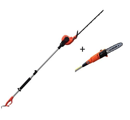 Image of eSkde 2-in-1 600w Electric Pole Pruner & 450w Pole Hedge Trimmer with Telescopic Aluminium Handle,10m Cable & Long Reach Design