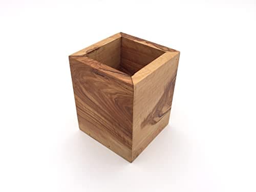 Image of Square Tumbler Tumbler Toothbrush Holder Pen Holder Handmade Olive Wood Gift