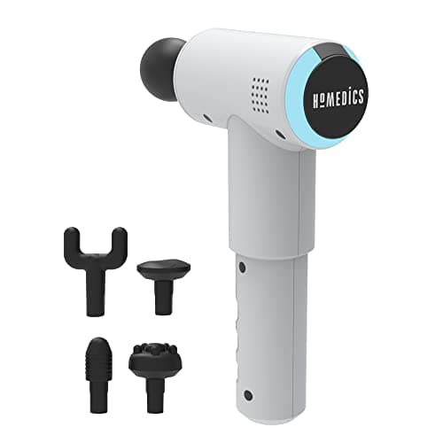 Image of HoMedics Massage Gun - Handheld Physiotherapy Massager, Deep Tissue Physio Percussion Massage, 5 Massaging Heads, Cordless, Rechargeable