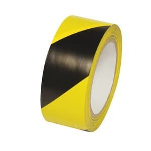 Image of Black And Yellow Hazard Floor Marking Tape - 50mm x 33m