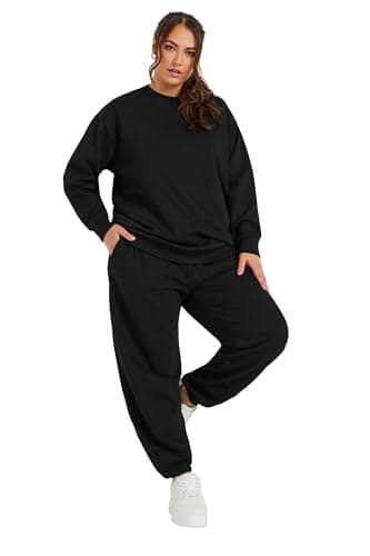 Image of Yours Curve Cuffed Joggers - Women's - Plus Size Curve Black