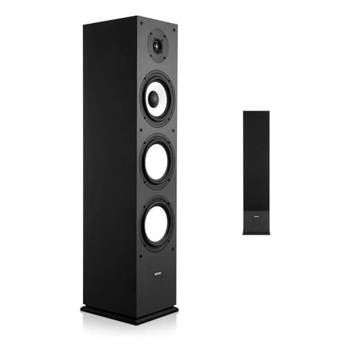 Image of VEVOR Passive Floorstanding Speaker, 2-Way, Floor-Standing Tower Speaker with 1-Inch Tweeter, 6.5-Inch Woofer, 200W Peak, 70Hz–20kHz Frequency Response, Durable MDF Enclosure, for Home Audio, Single