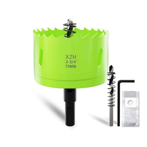 Image of XZH 70mm Bi-Metal Hole Saw Kit with Arbor & Pilot Bit - Effortless Smooth Cutting for Wood, Plastic, Drywall & Thin Metal - Ideal for Downlight Installation & DIY Projects