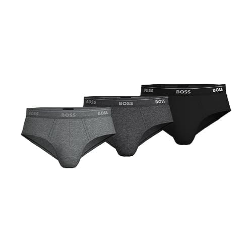 Image of Hugo Boss Men's 3p Us Co 10145963 01brief Us Co Us Co 01breve Us Co 1014596 Briefs, Charcoal/Black/Dark Grey, S UK