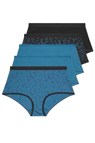 Image of Yourset 5 Pack Curve Blue Shooting Star Full Briefs - Women's - Plus Size Curve