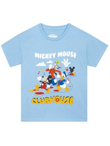 Image of Disney Tshirt Short Sleeve, Mickey Mouse Clubhouse Boys T Shirts, Donald Duck and Goofy Boys Clothes, Blue 5-6 Years