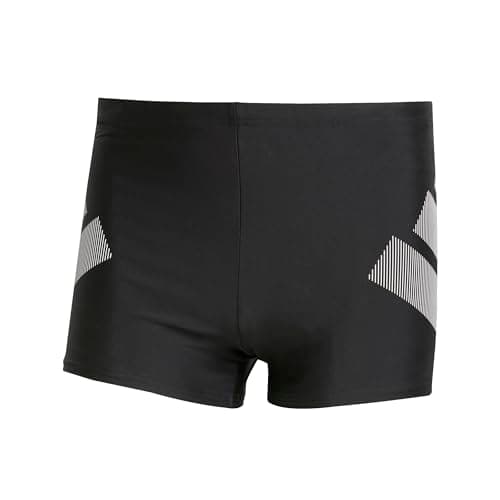 Image of adidas Men's Big Bars Swim Boxers, Black, 34