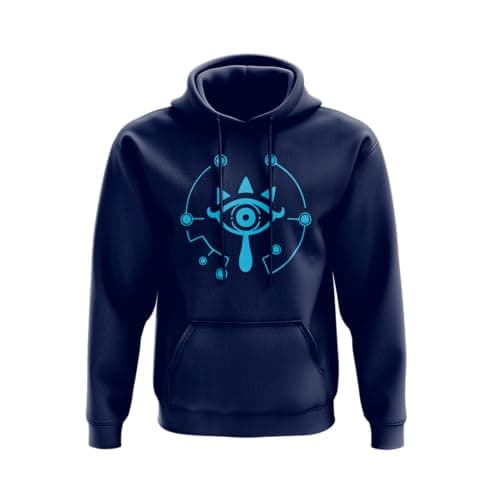 Image of SMARTYPANTS Sheikah Eye Symbol Legend of Zelda BOTW fan inspired Hoodie S-XXL (Small) Navy Blue
