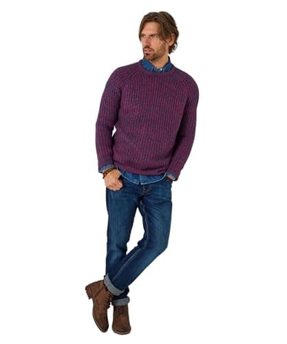 Image of Joe Browns Men's Chunky Rib Reel Knit Crew Jumper Sweater, Green, M