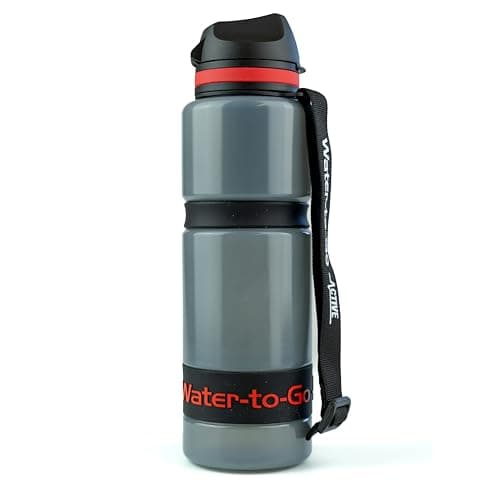 Image of Water-to-Go Eco active 75 cls water purifier bottle; Filters viruses, bacteria, protozoa, cysts, chemicals & microplastics; Guaranteed Leakproof; For Travel, Outdoor, Cycling, & Survival; (Red)