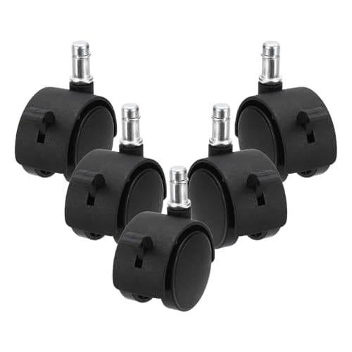 Image of PATIKIL Office Chair Wheels with Brake 2 Inch, 5 Pcs Replacement Desk Caster Wheels 7/16" x 7/8" Smooth Quite Rolling Stem Wheels 110 Lbs Per Wheel for Work Chair Gaming Chair, Black