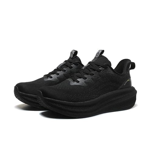 Image of Men's & Women's Black Unisex Trainers, Breathable Lightweight Running Shoes for Gym Outdoor Activities, ETPU Foam (Black, Adult, Men, 11, Numeric, UK Footwear Size System, Medium)
