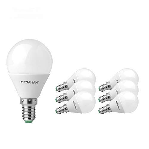 Image of Megaman LED Golf Ball Bulb 3.5W 250lm LED Light Bulbs, SES 25W Halogen Bulbs Replacement, Warm White 2800K, 15000hr Lamp Life, 143390 LED Bulbs. (Small Edison Screw, 6 Pack)