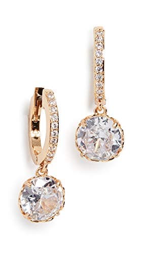 Image of Kate Spade New York pave huggies, Clear/Gold