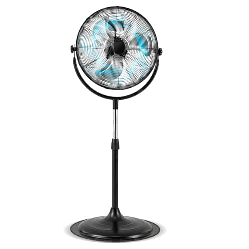 Image of COSTWAY 18”/20" High Velocity Pedestal Fan, Height & 360° Tilt Adjustable Standing Floor Fan with 3 Speeds & Aluminum Blades, Electric Cooling Fan for Home Commercial Garage (18”)