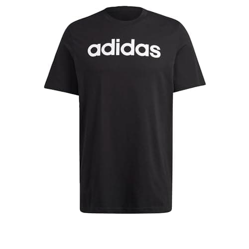 Image of adidas Men's Essentials Single Jersey Linear Embroidered Logo Tee, Black, S