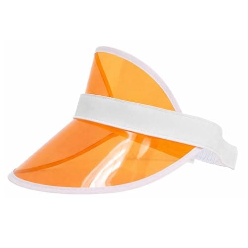 Image of FNA FASHIONS® Neon Nostalgia: Unisex Retro 80s Sun Visor Hat - Vibrant Colors for a Stylish Throwback Look (UK, Alpha, One Size, Orange)